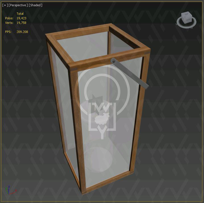Crosby Lantern Glass lantern case candles Low-poly 3D model_13