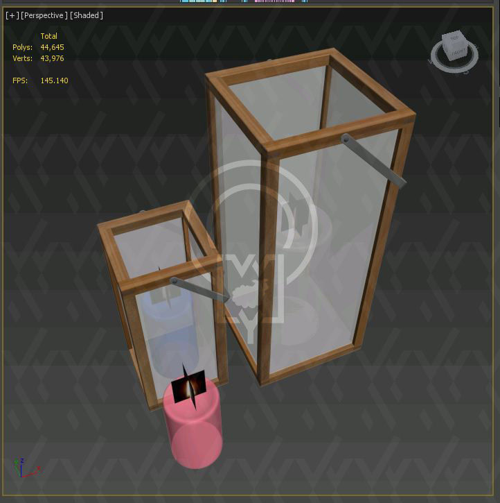 Crosby Lantern Glass lantern case candles Low-poly 3D model_12