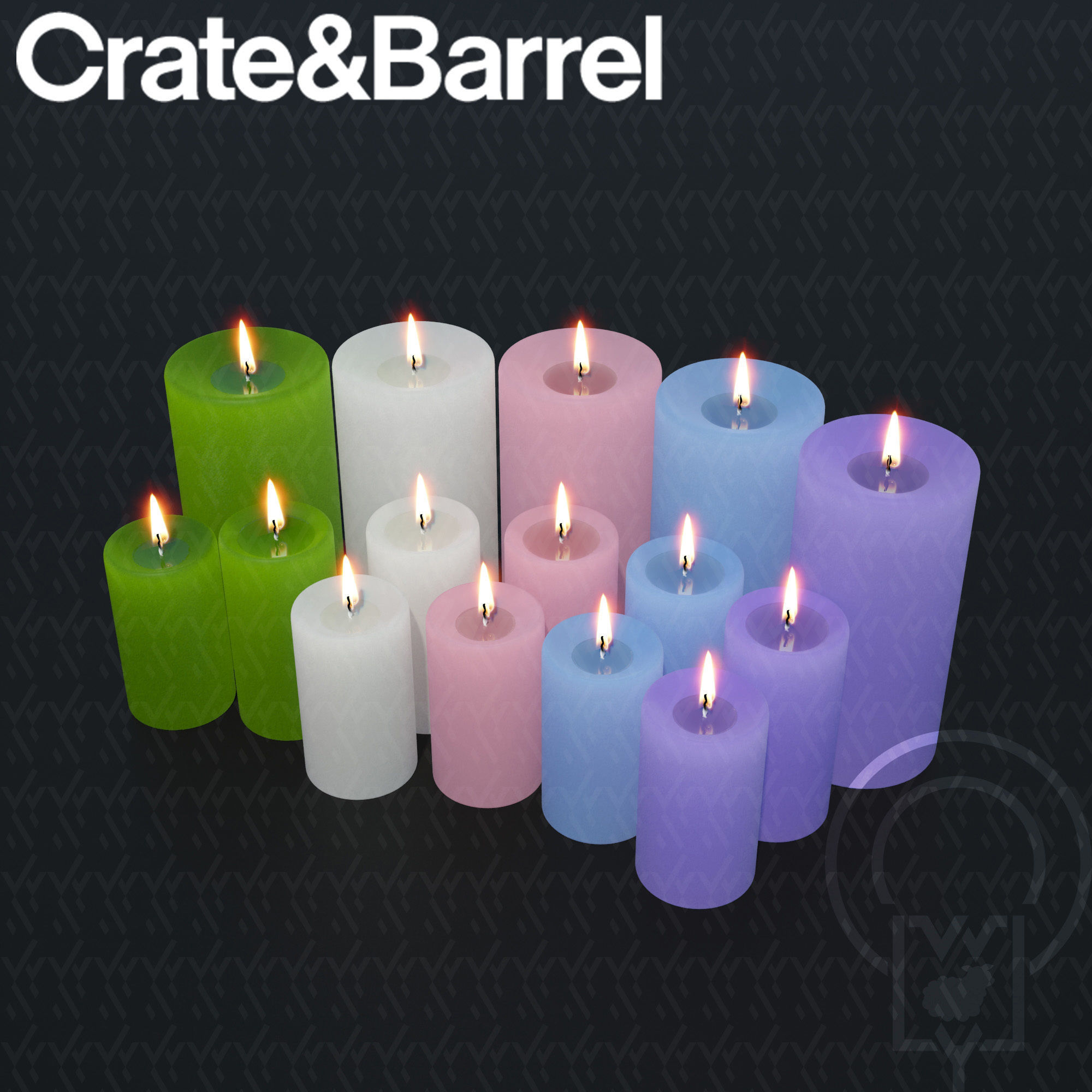 Crosby Lantern Glass lantern case candles Low-poly 3D model_9