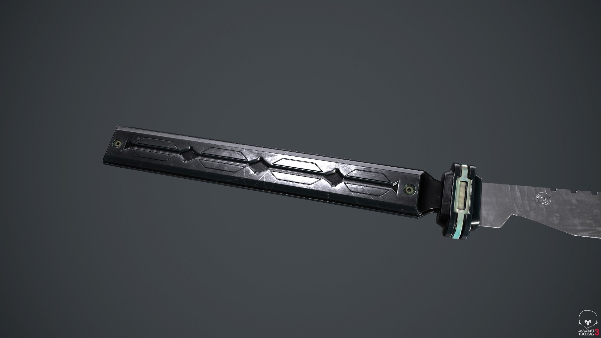 Sci-Fi katana sword PBR Low-poly 3D model_5