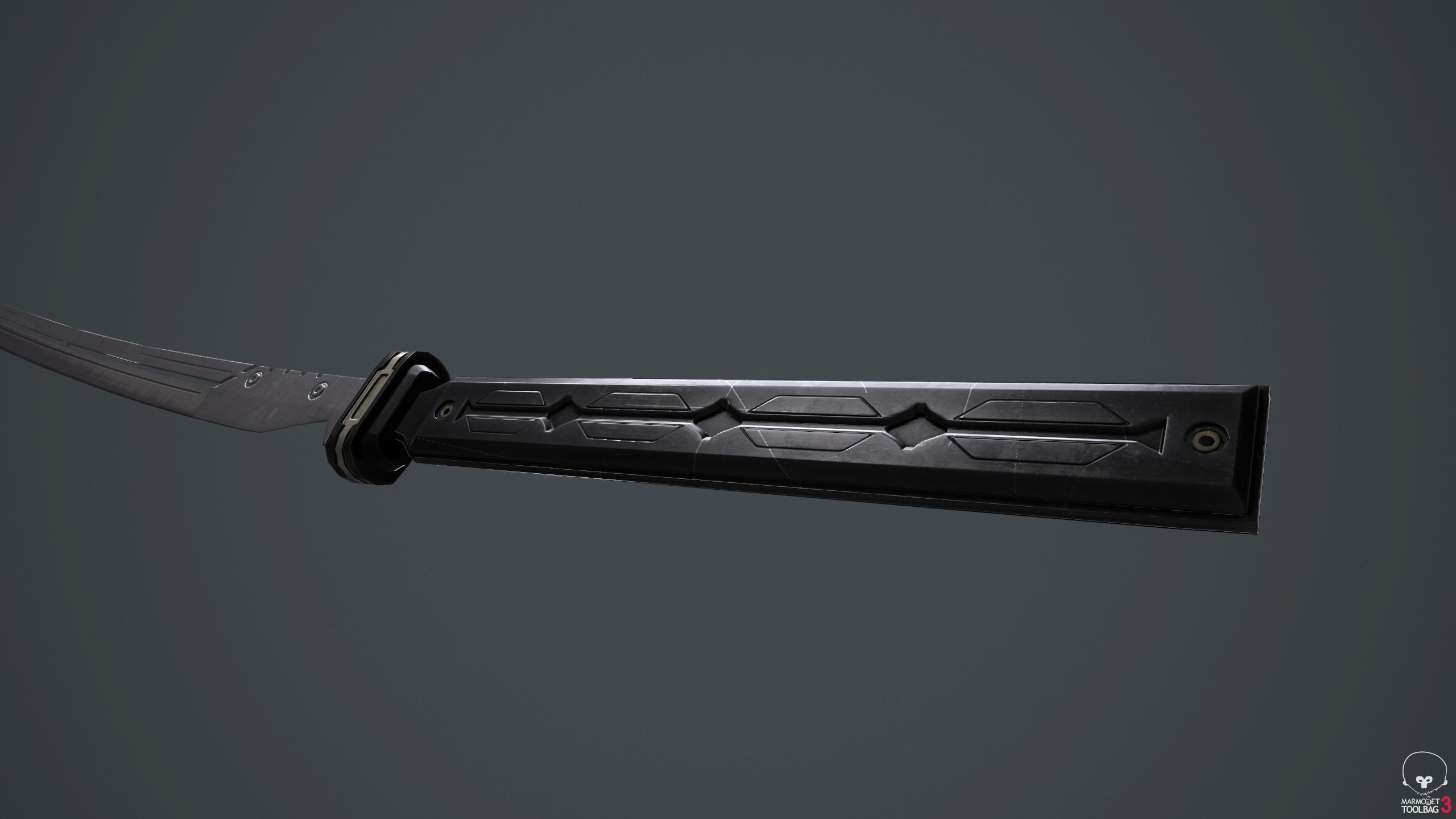 Sci-Fi katana sword PBR Low-poly 3D model_7