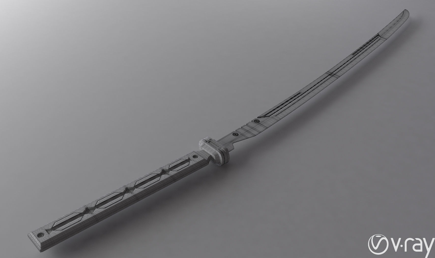 Sci-Fi katana sword PBR Low-poly 3D model_23