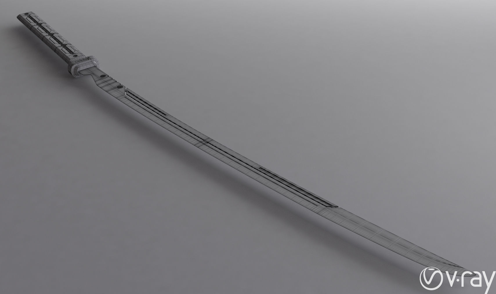 Sci-Fi katana sword PBR Low-poly 3D model_22