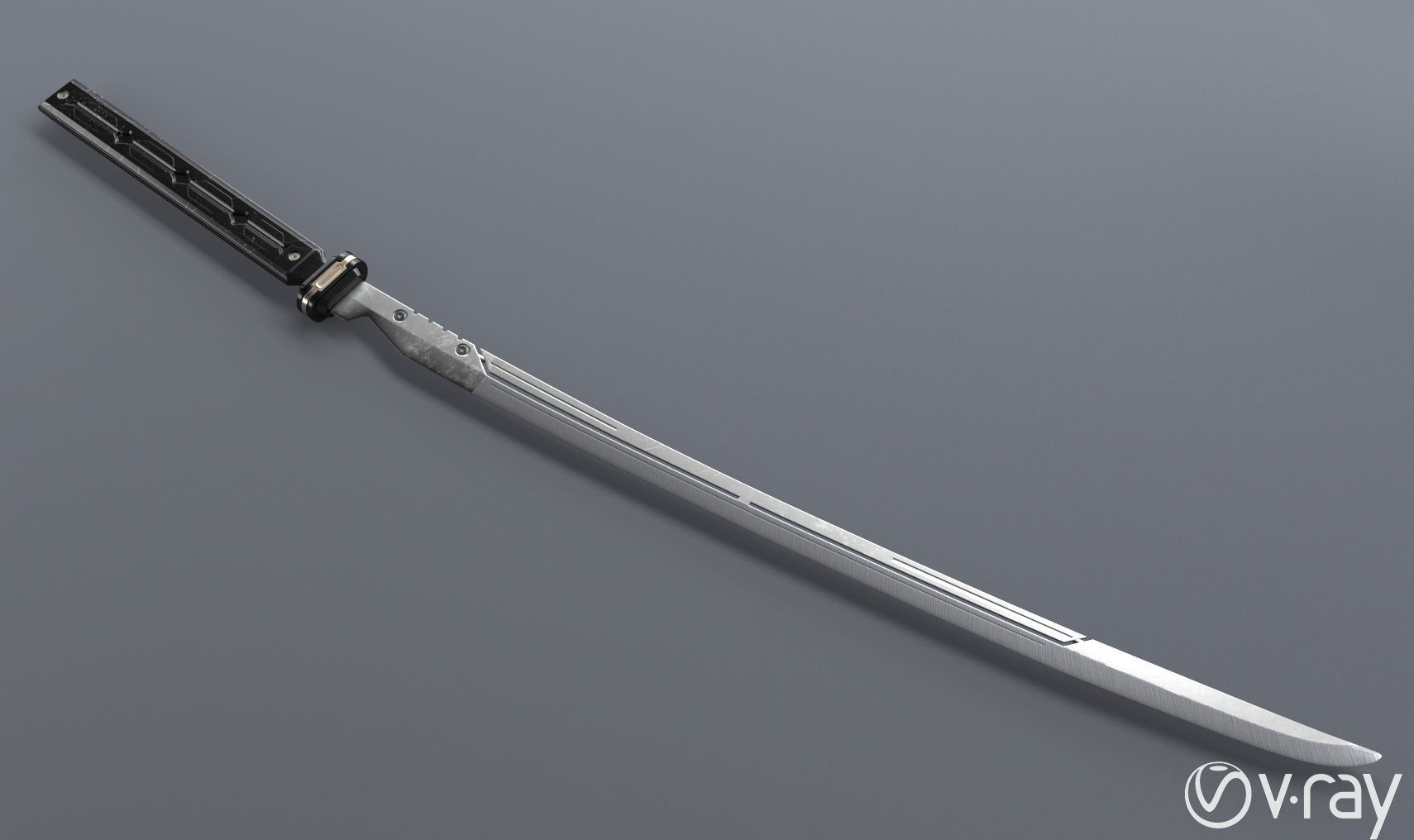 Sci-Fi katana sword PBR Low-poly 3D model_20