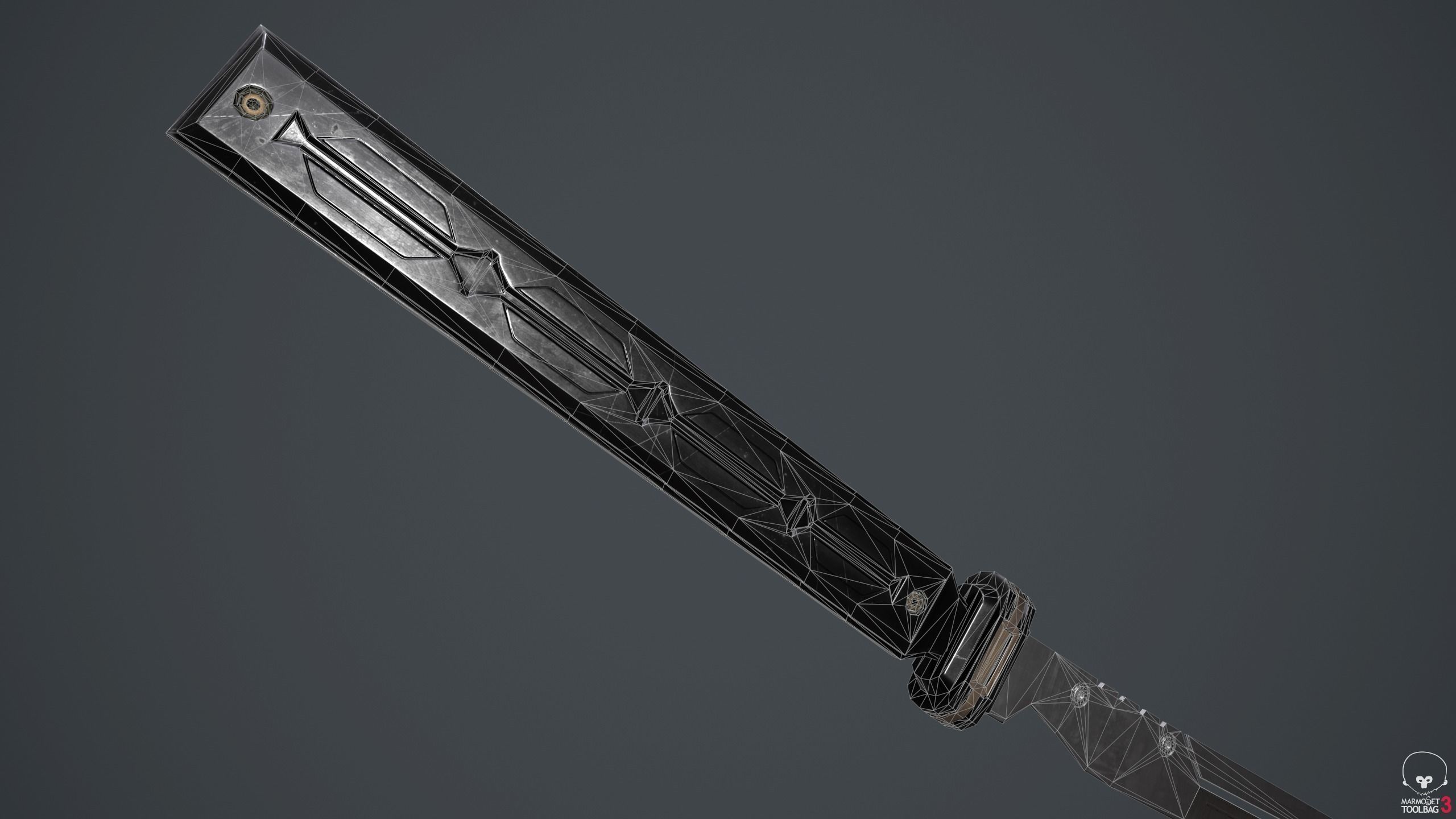 Sci-Fi katana sword PBR Low-poly 3D model_12