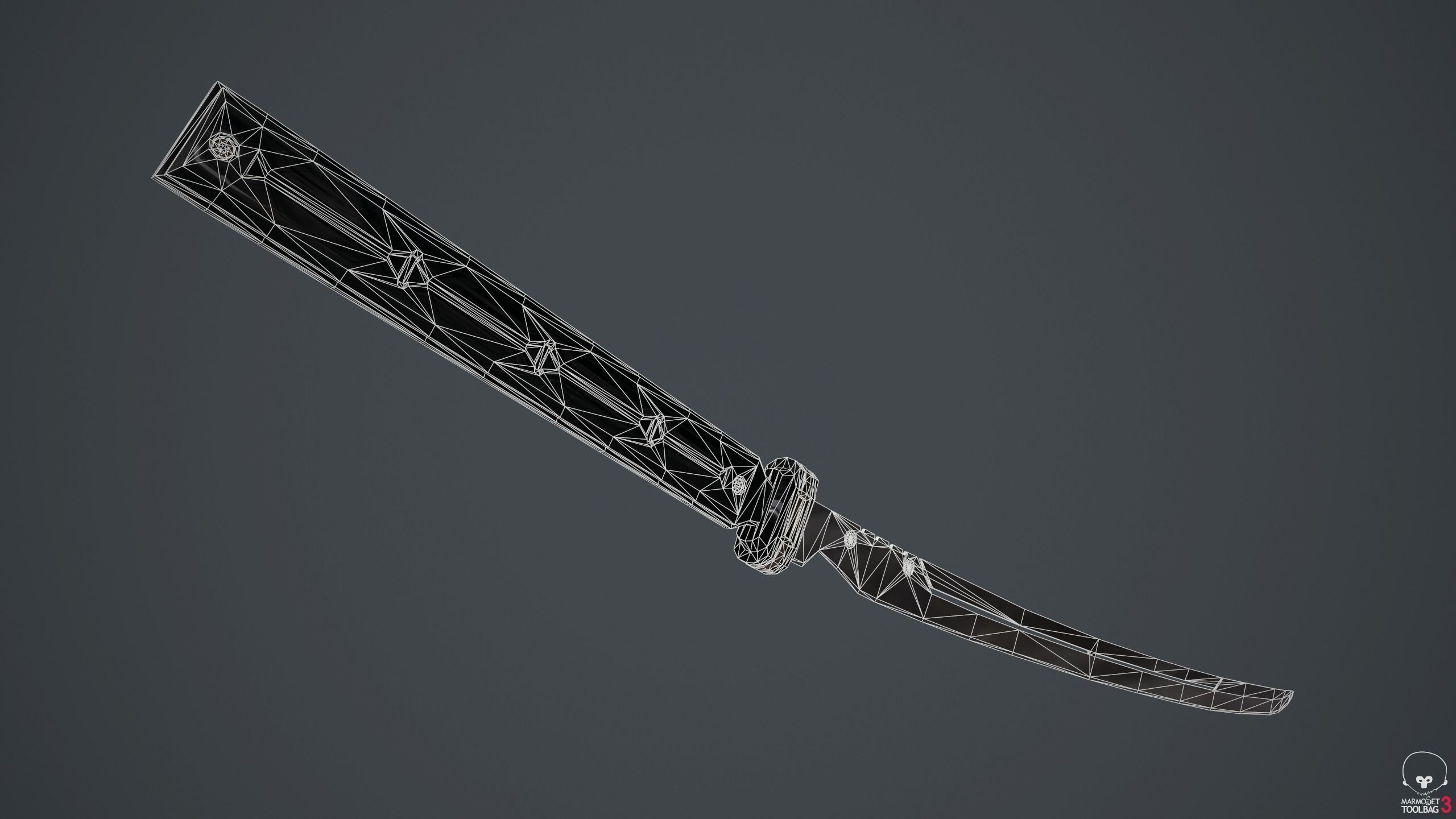 Sci-Fi katana sword PBR Low-poly 3D model_10
