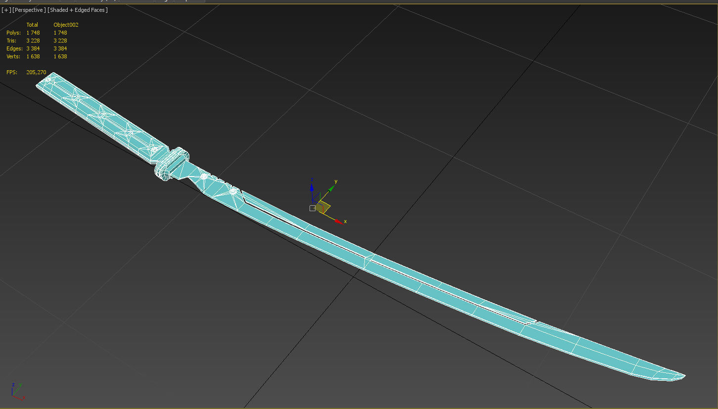 Sci-Fi katana sword PBR Low-poly 3D model_14
