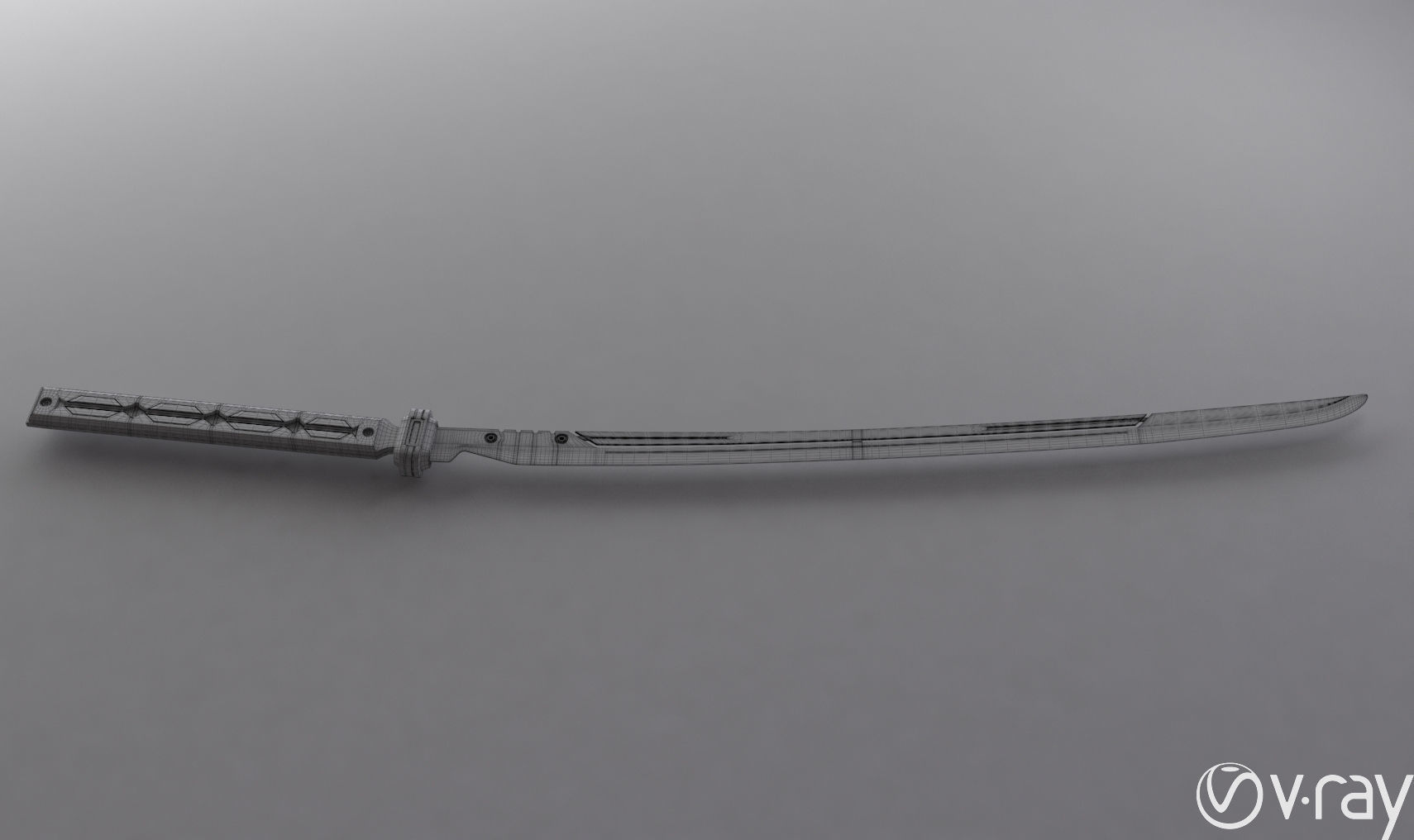 Sci-Fi katana sword PBR Low-poly 3D model_21