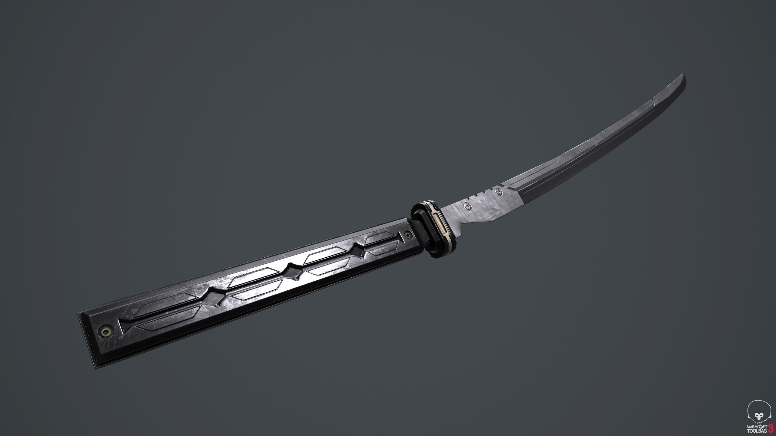 Sci-Fi katana sword PBR Low-poly 3D model_6