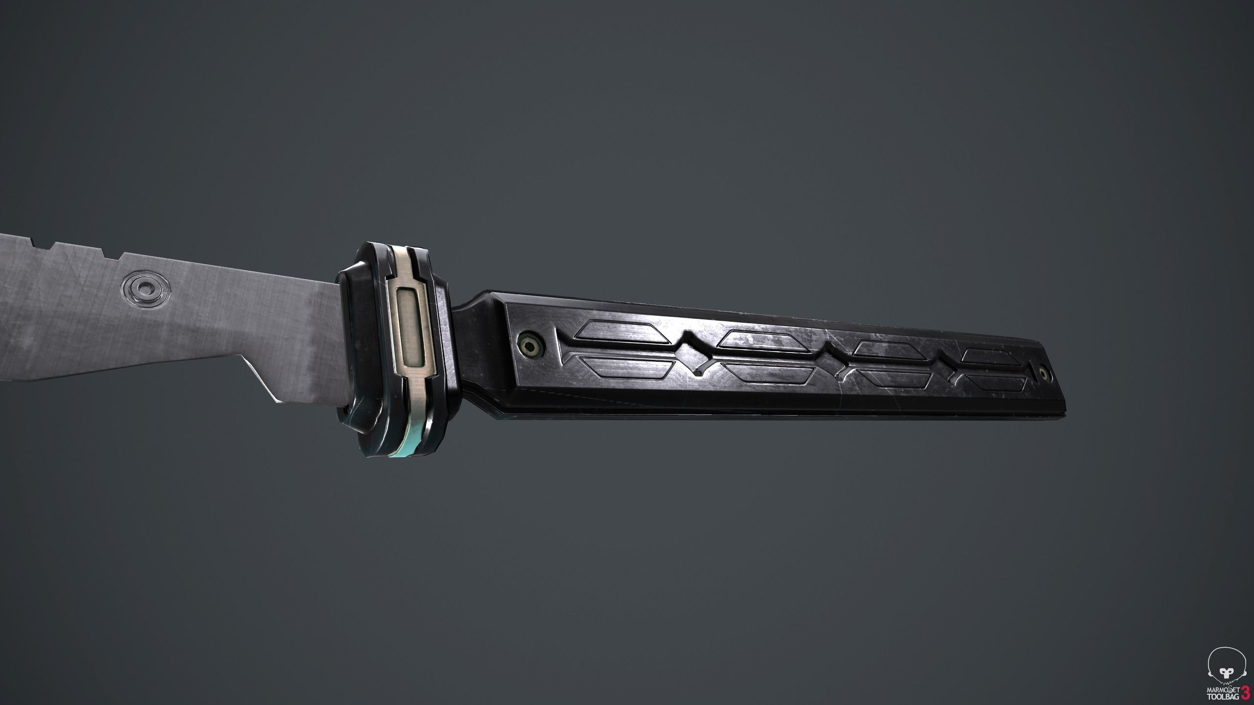 Sci-Fi katana sword PBR Low-poly 3D model_4