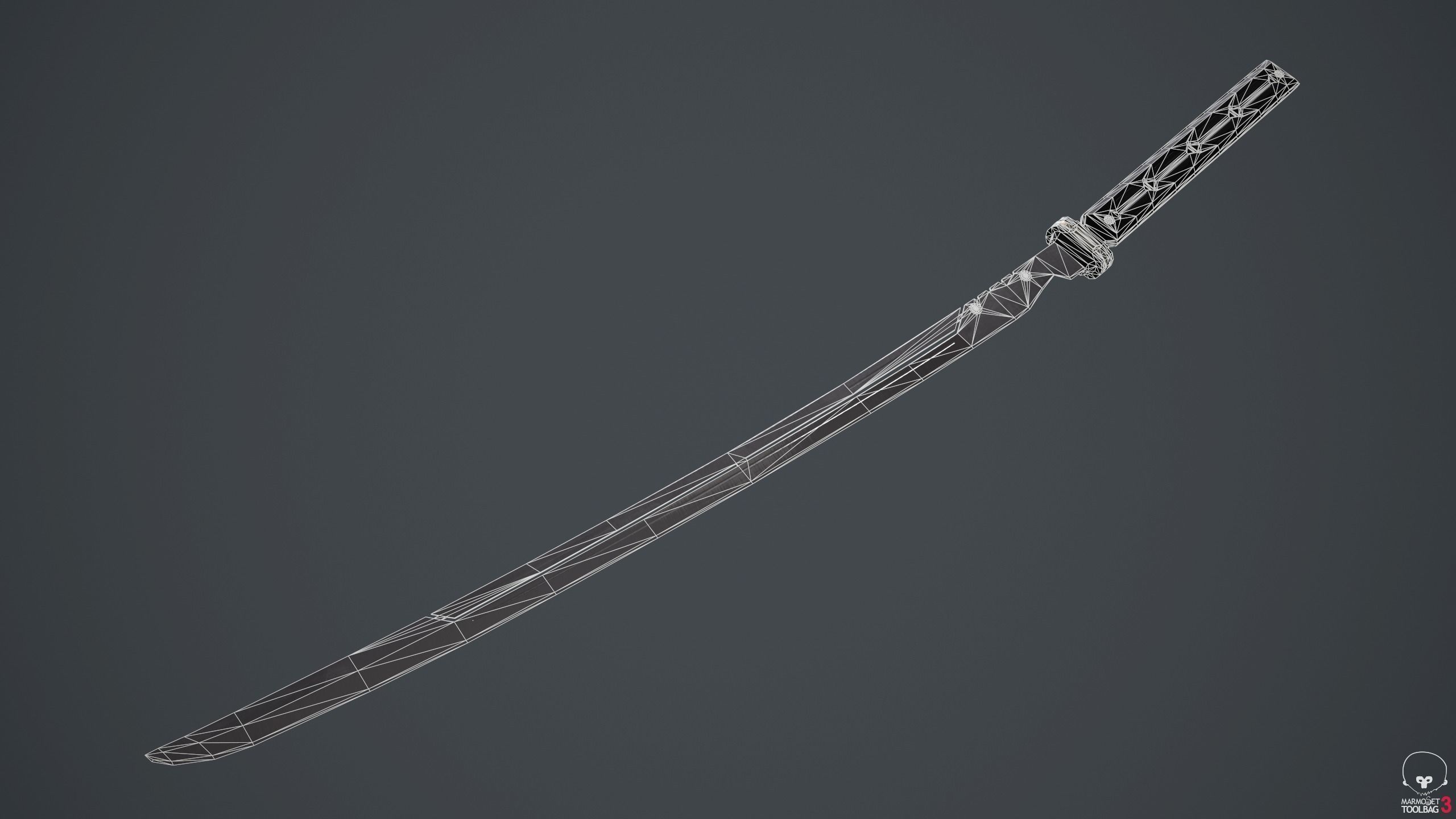 Sci-Fi katana sword PBR Low-poly 3D model_9