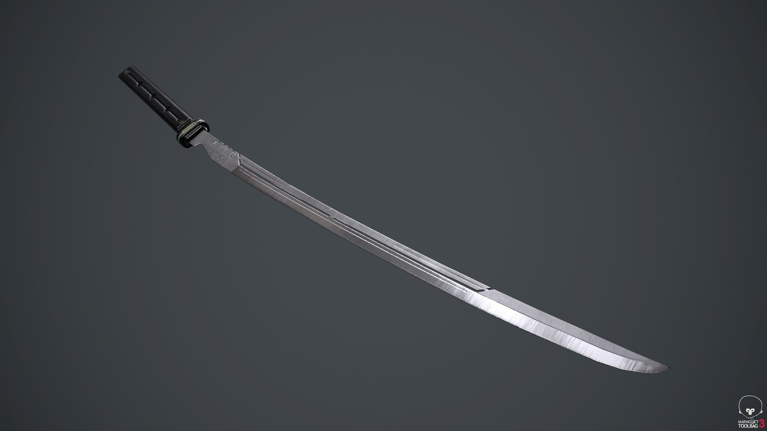 Sci-Fi katana sword PBR Low-poly 3D model_8