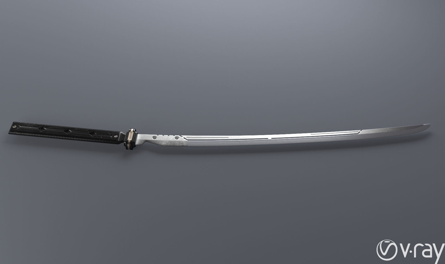Sci-Fi katana sword PBR Low-poly 3D model_18