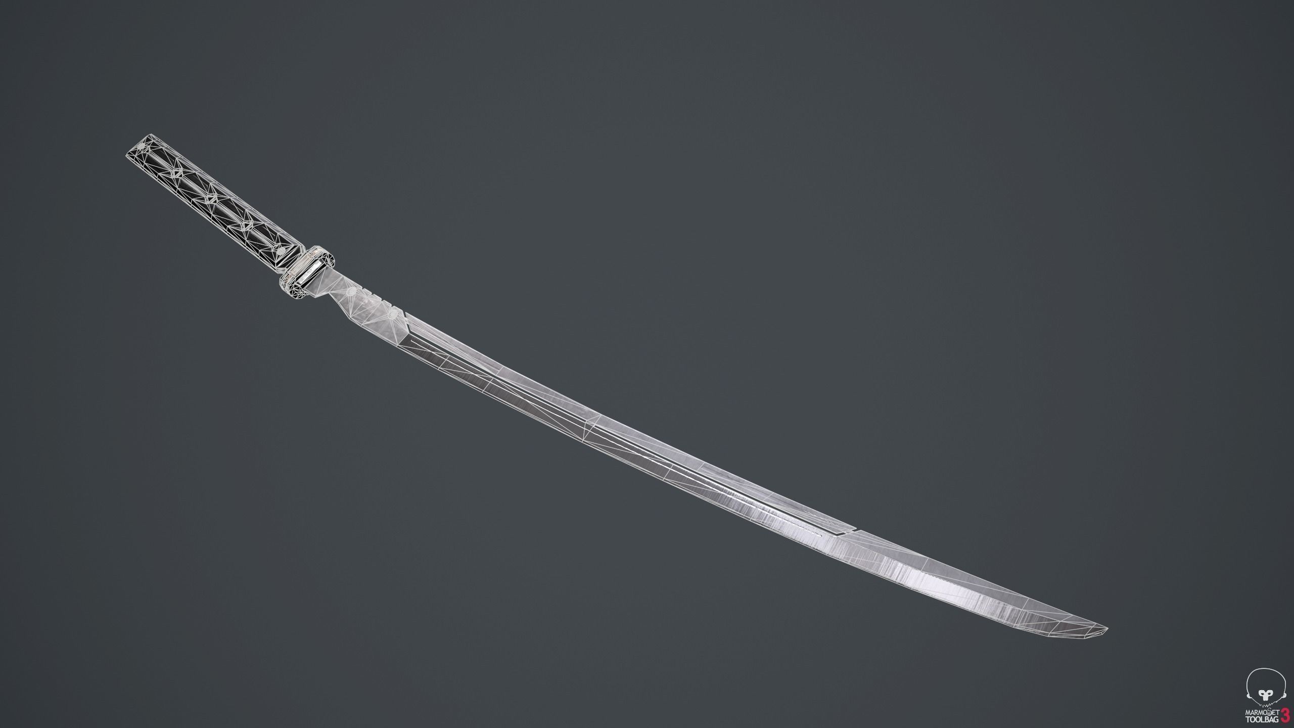 Sci-Fi katana sword PBR Low-poly 3D model_13