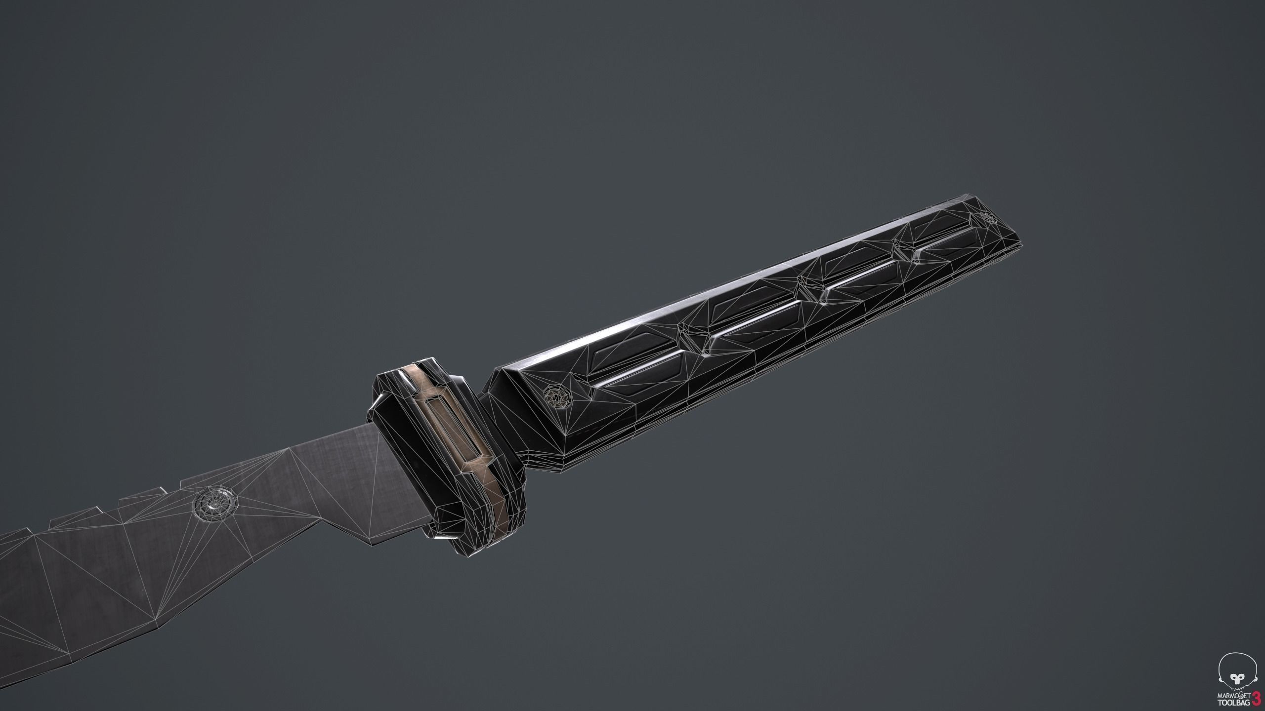 Sci-Fi katana sword PBR Low-poly 3D model_11