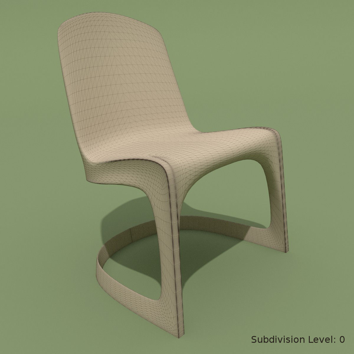 Red Chair 3D model_4
