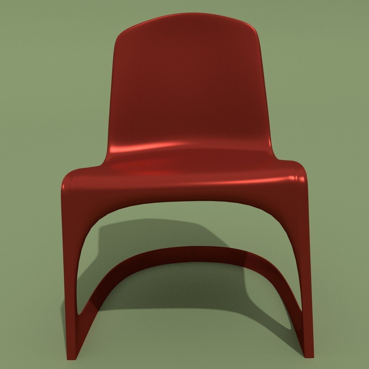 Red Chair 3D model_2