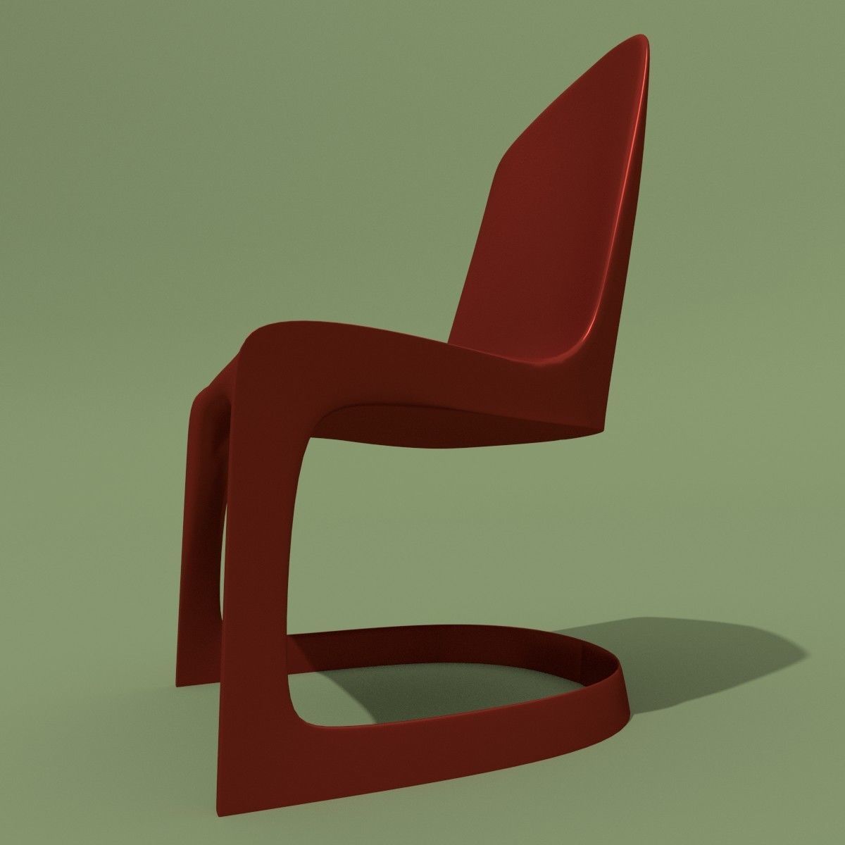 Red Chair 3D model_1