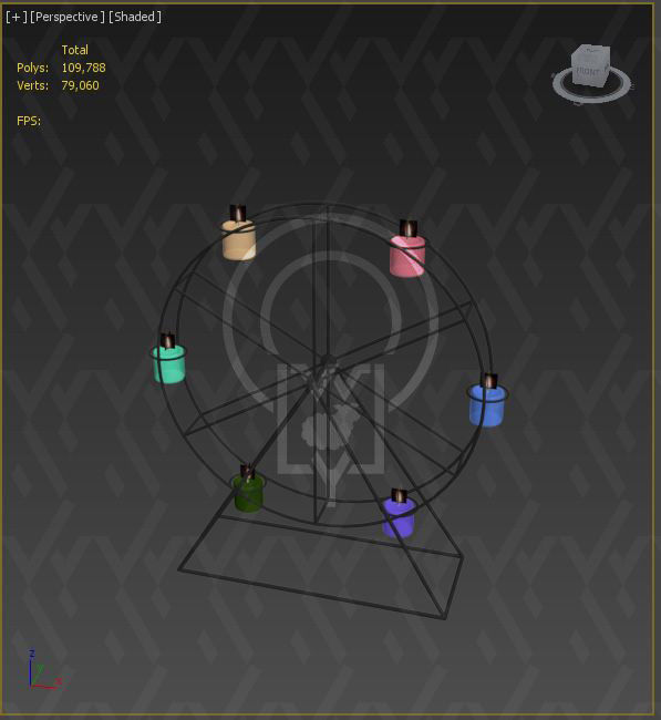 Ferris wheel candelabra candle holder 3D model_9