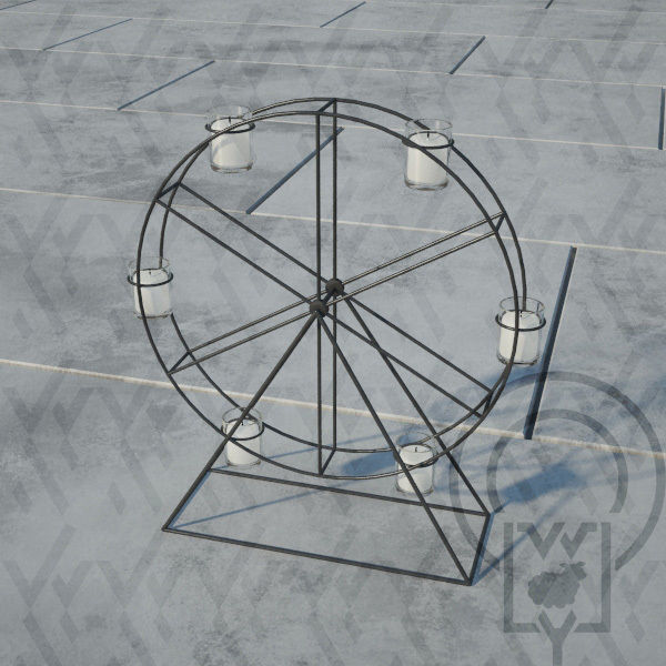 Ferris wheel candelabra candle holder 3D model_8