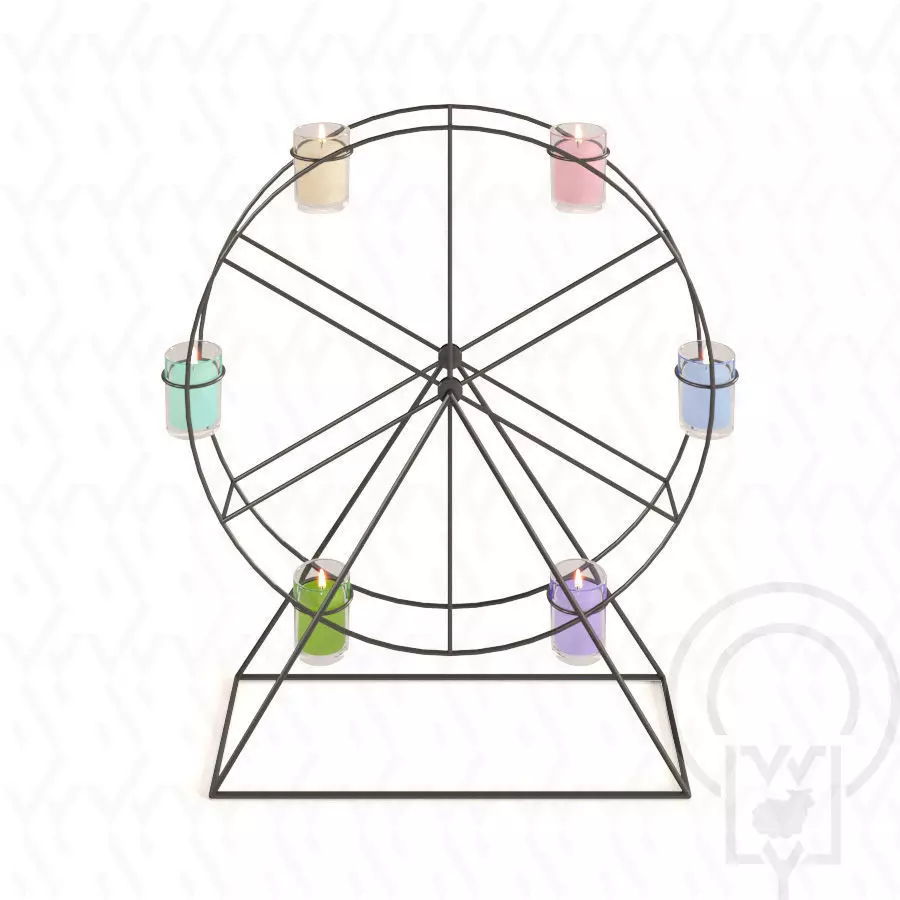 Ferris wheel candelabra candle holder 3D model_0
