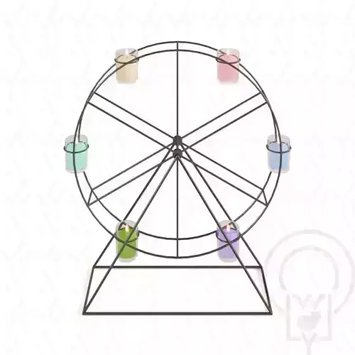 Ferris wheel candelabra candle holder 3D model