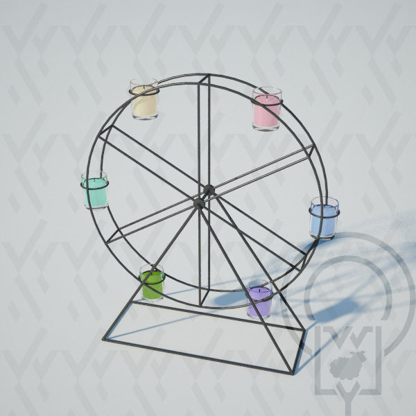 Ferris wheel candelabra candle holder 3D model_6