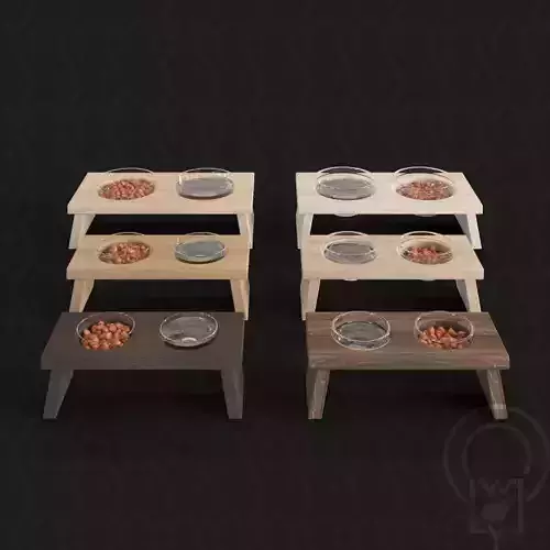 Pet bowl wet food water 3D model