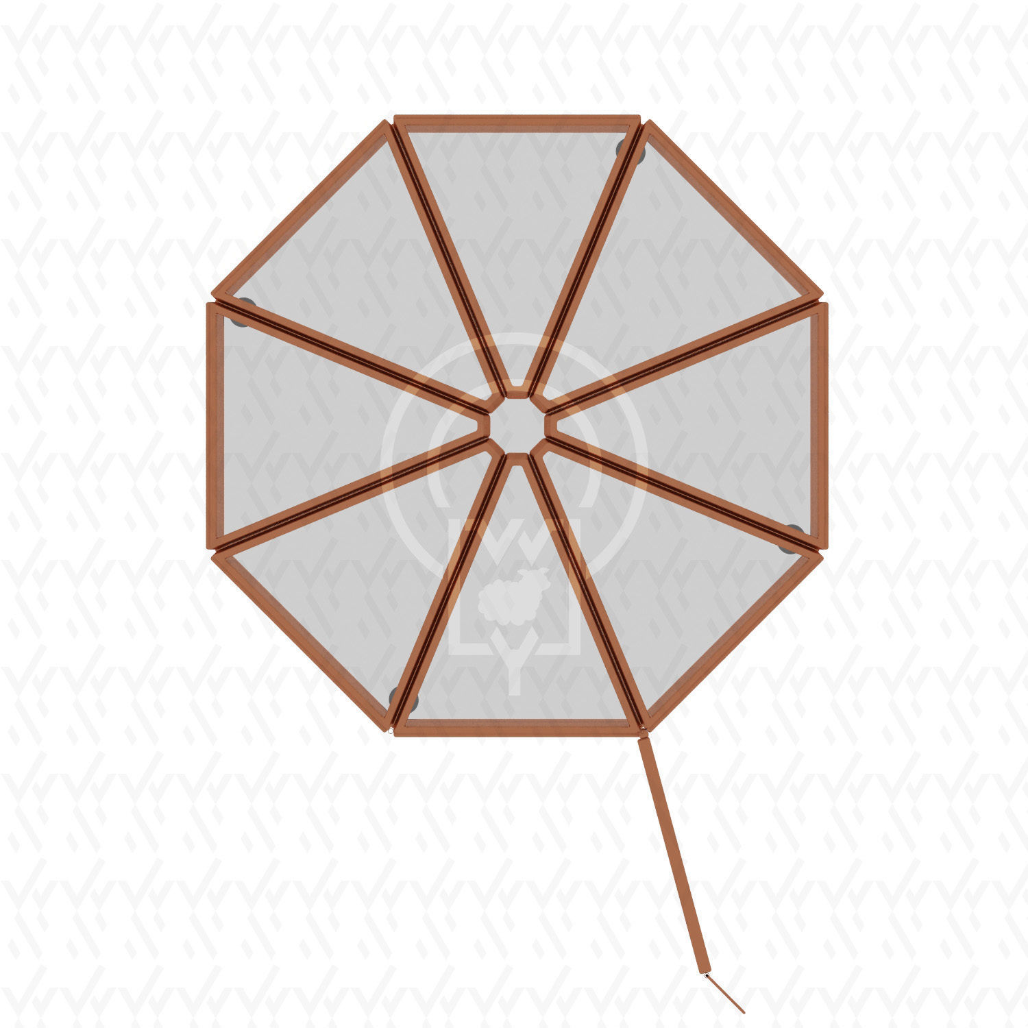 Glass tabletop gazebo Octagon Terrarium 3D model_22