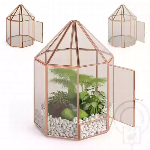 Glass tabletop gazebo Octagon Terrarium