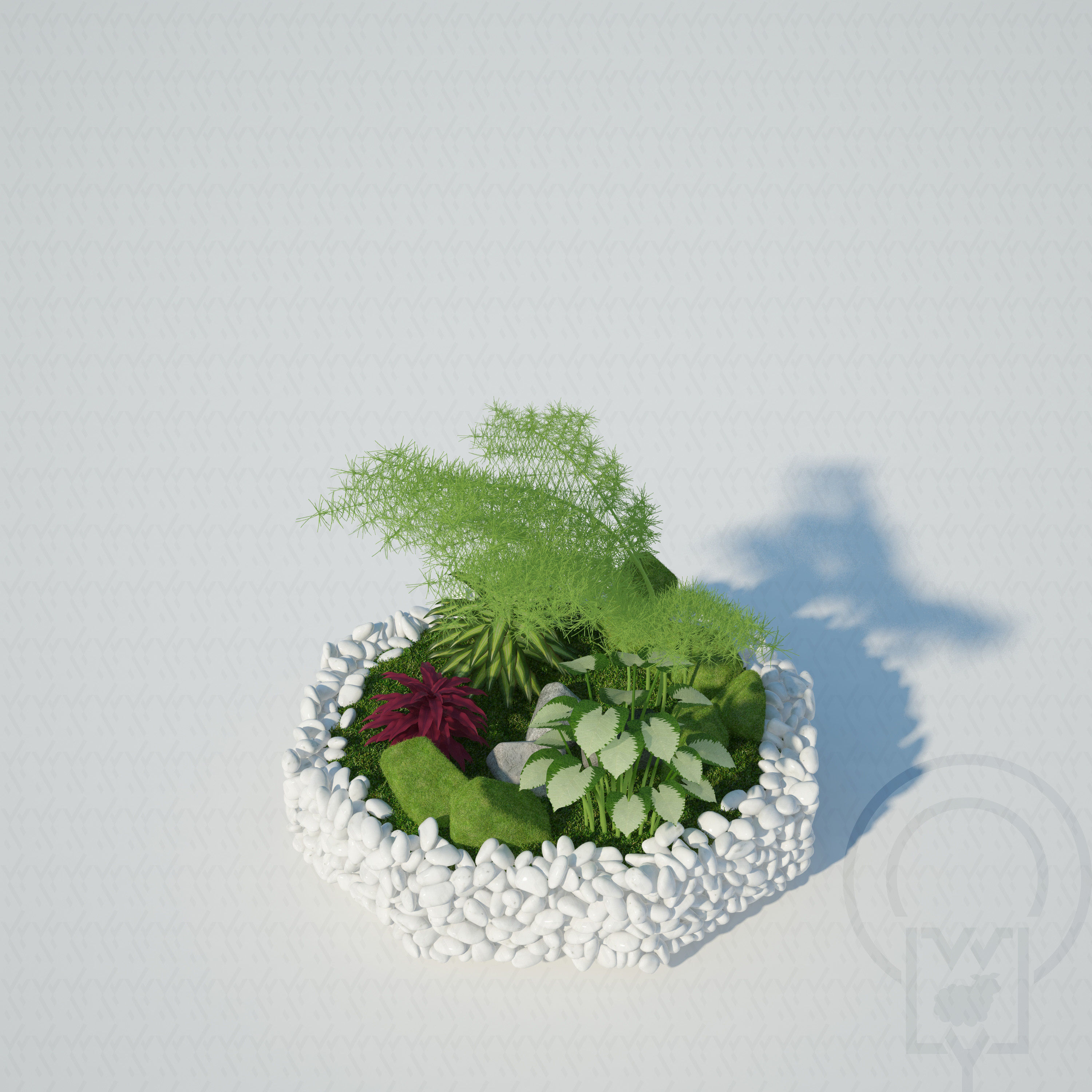Glass tabletop gazebo Octagon Terrarium 3D model_7