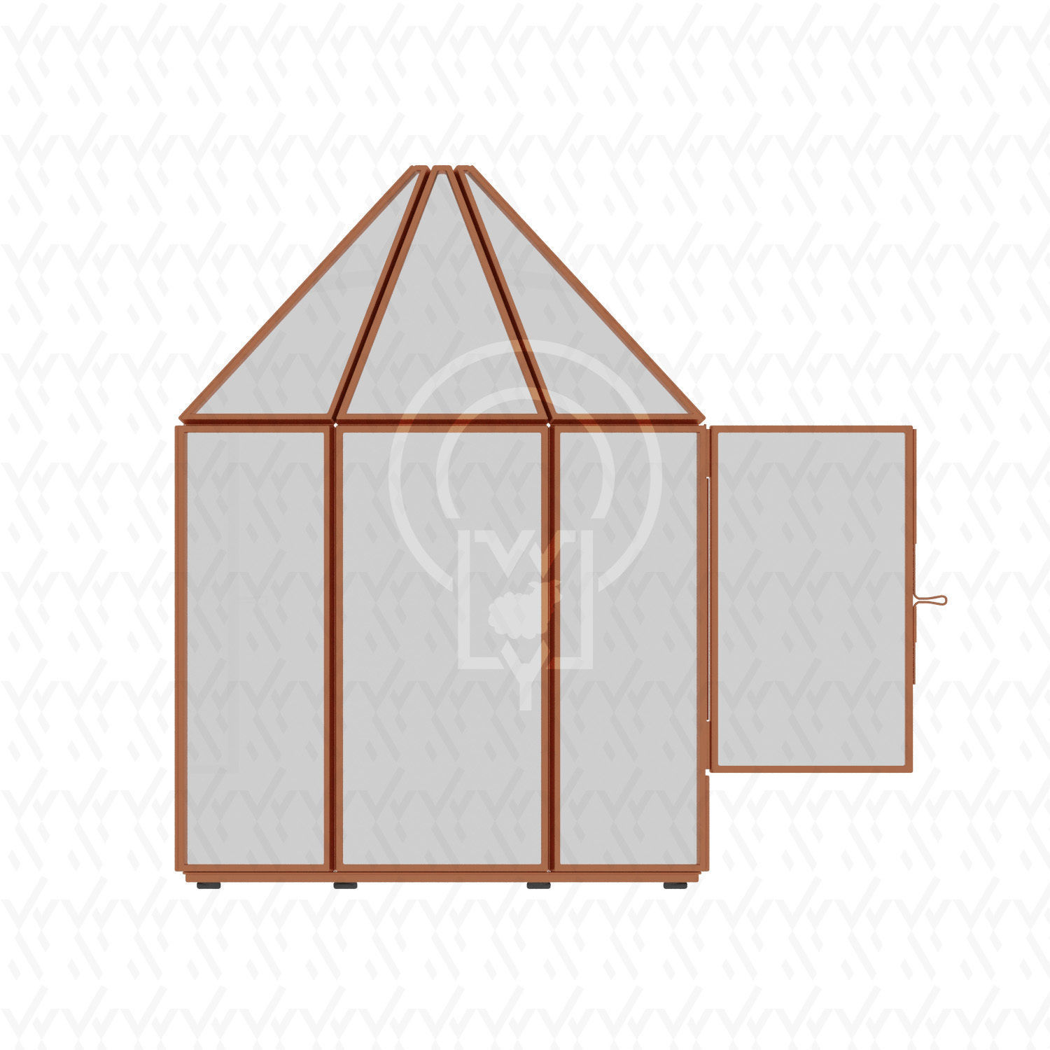 Glass tabletop gazebo Octagon Terrarium 3D model_21