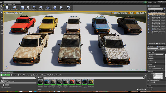 Pickup Vehicle Pack Low-poly 3D model