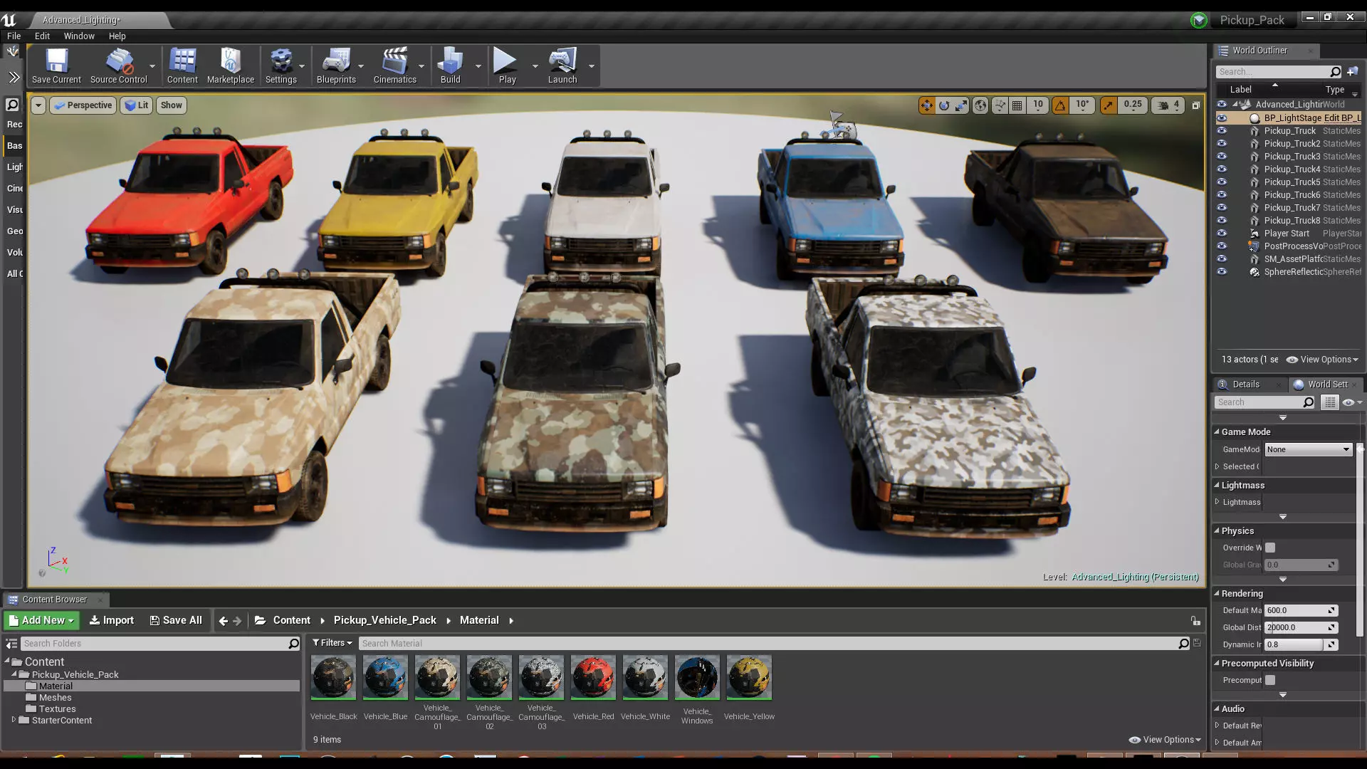 Pickup Vehicle Pack Low-poly 3D model_0