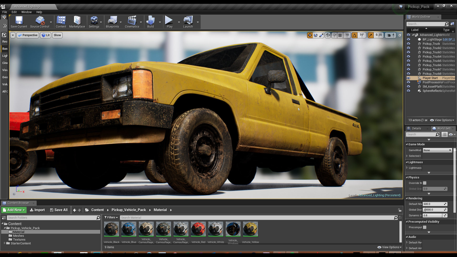 Pickup Vehicle Pack Low-poly 3D model_1