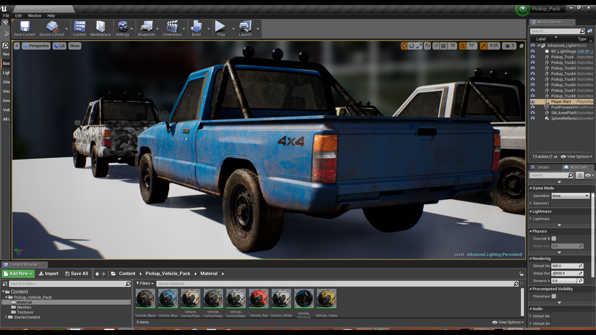 Pickup Vehicle Pack Low-poly 3D model_4