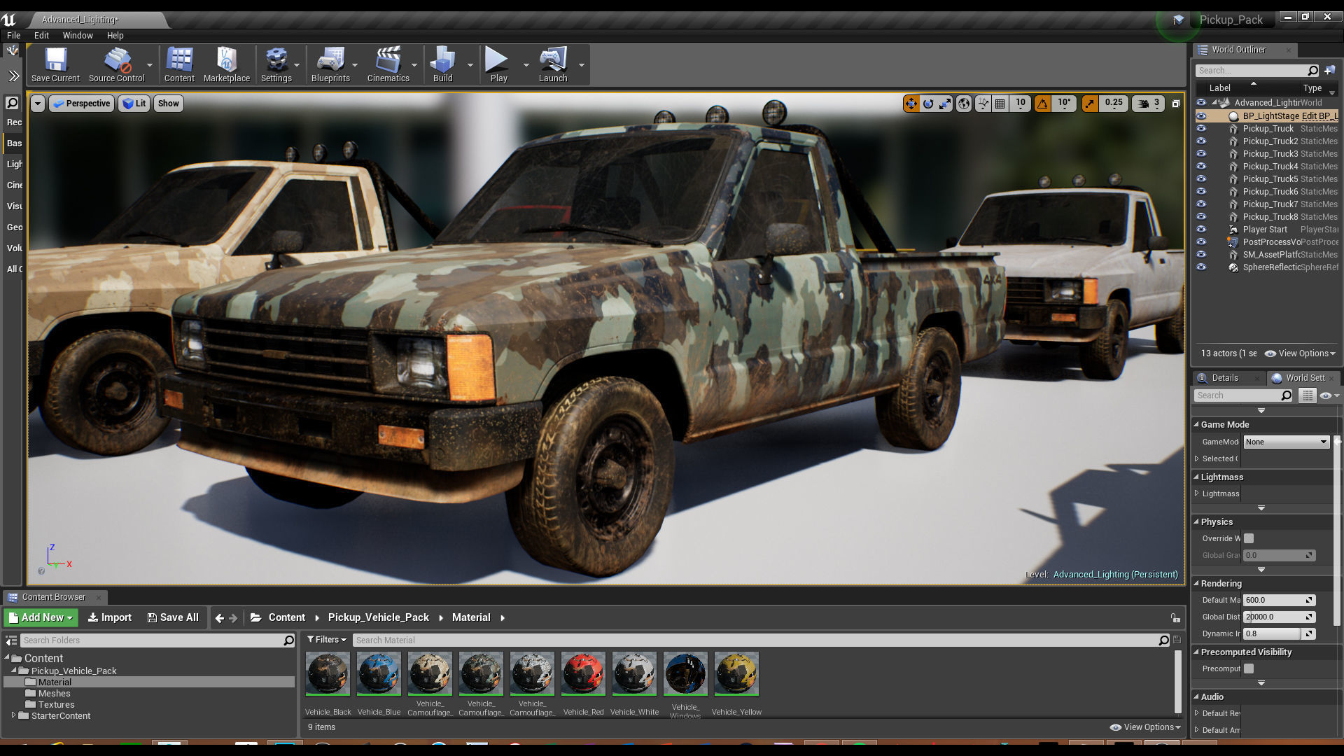 Pickup Vehicle Pack Low-poly 3D model_10