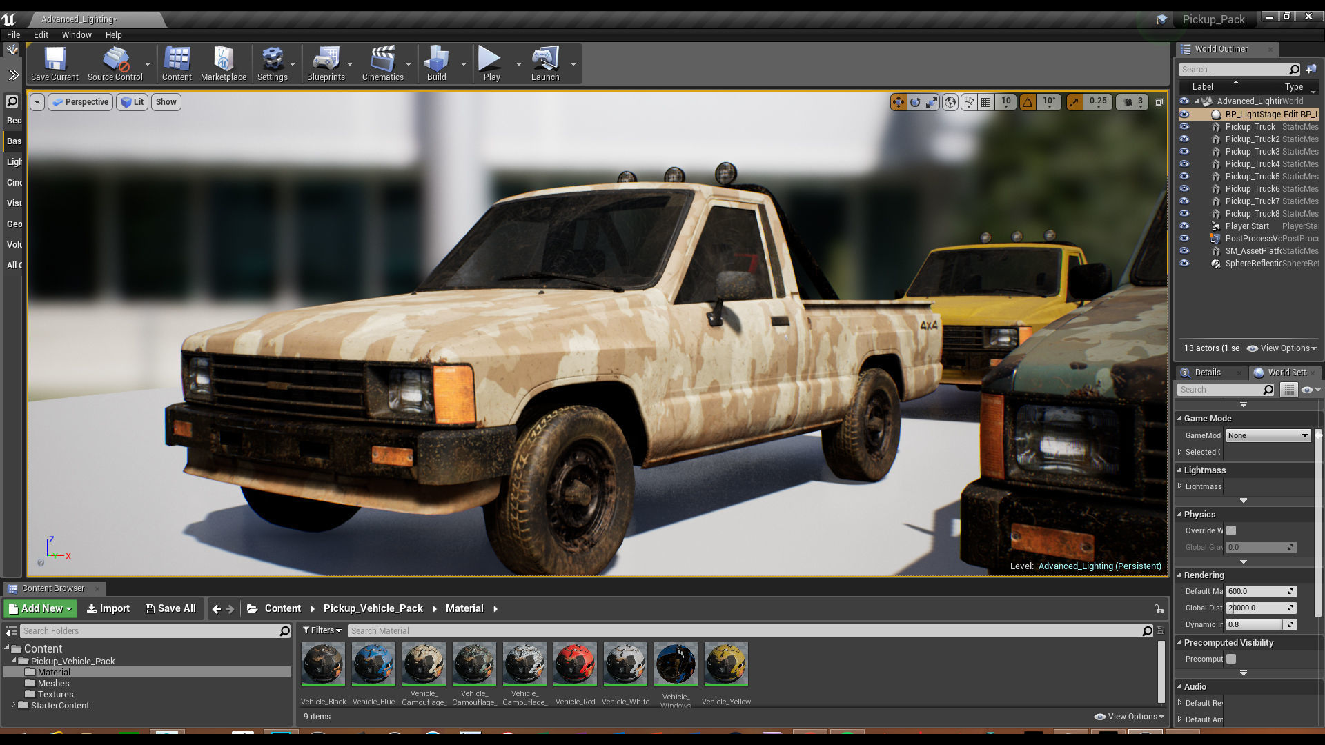 Pickup Vehicle Pack Low-poly 3D model_8