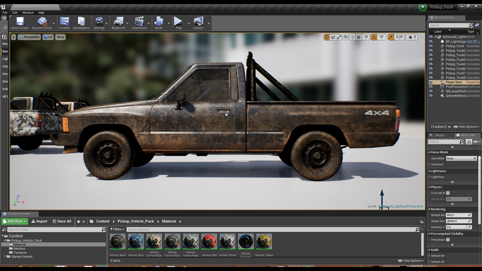 Pickup Vehicle Pack Low-poly 3D model_7