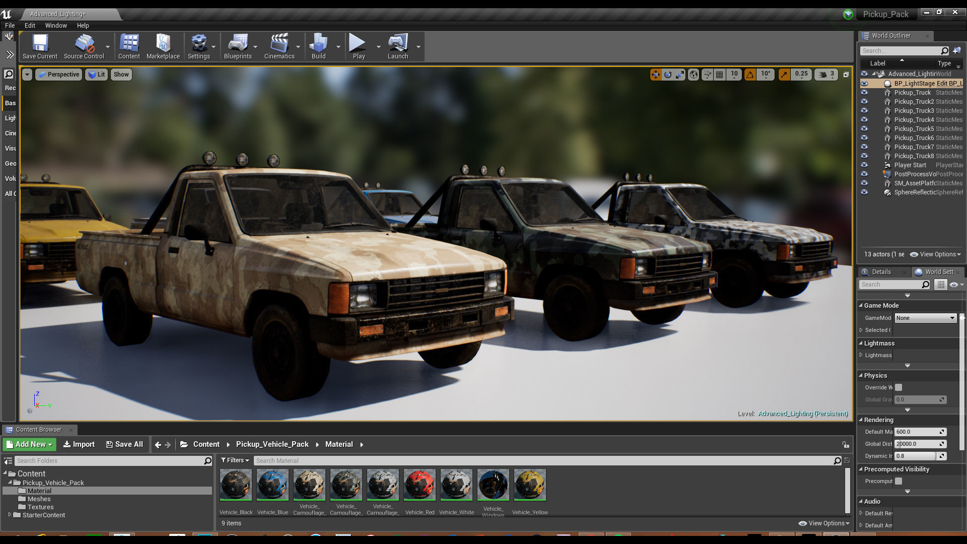 Pickup Vehicle Pack Low-poly 3D model_9