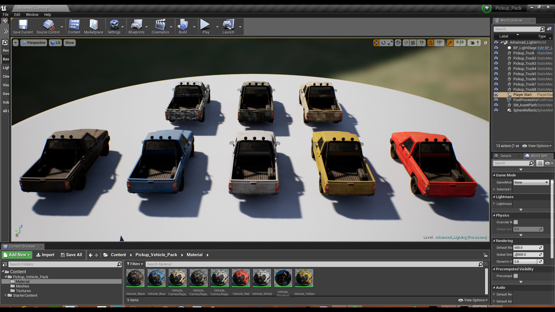 Pickup Vehicle Pack Low-poly 3D model_3