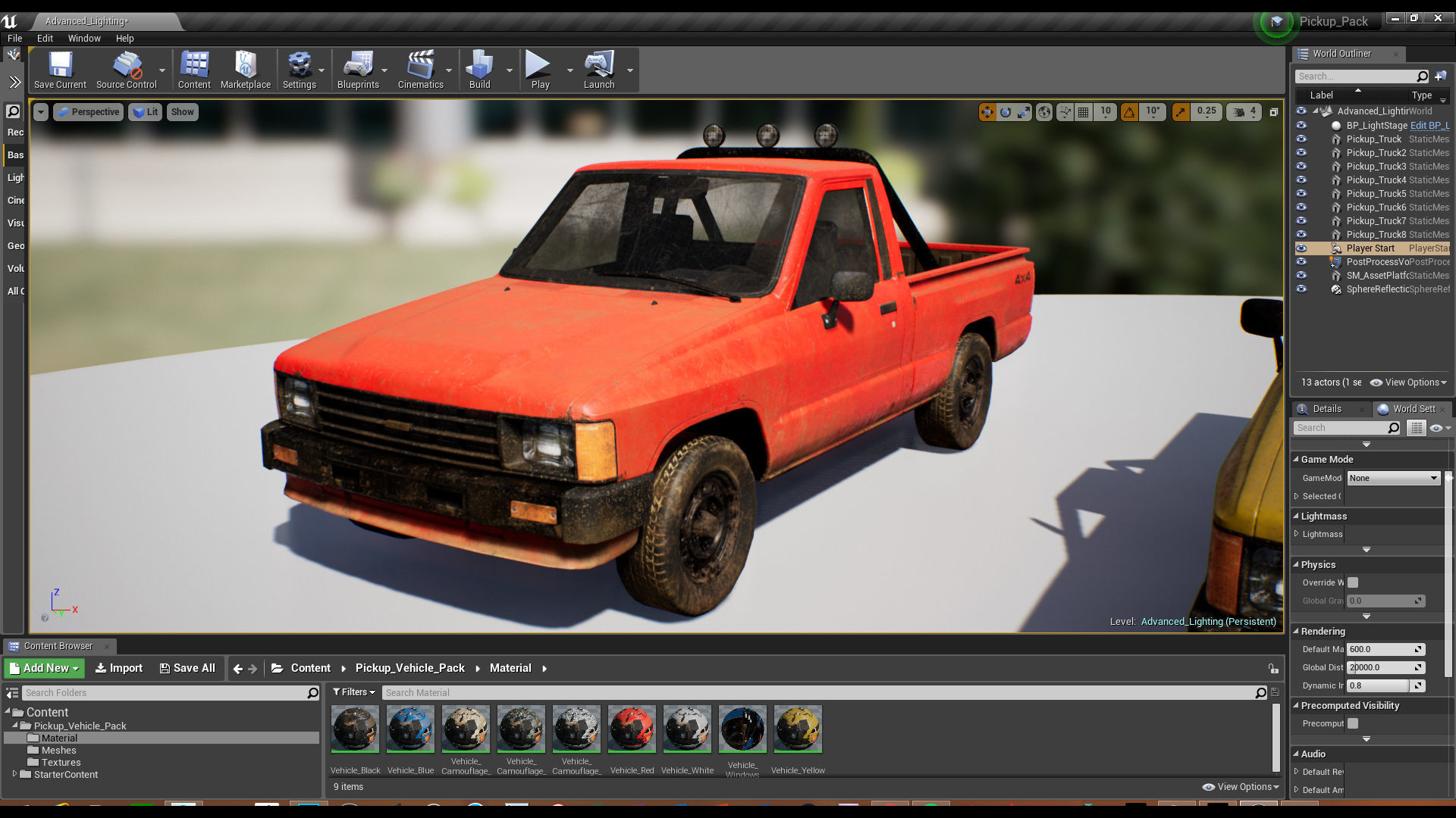 Pickup Vehicle Pack Low-poly 3D model_2