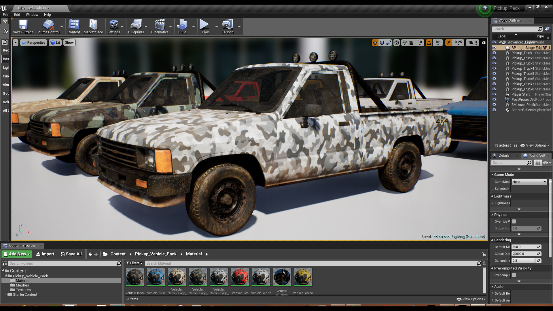 Pickup Vehicle Pack Low-poly 3D model_12