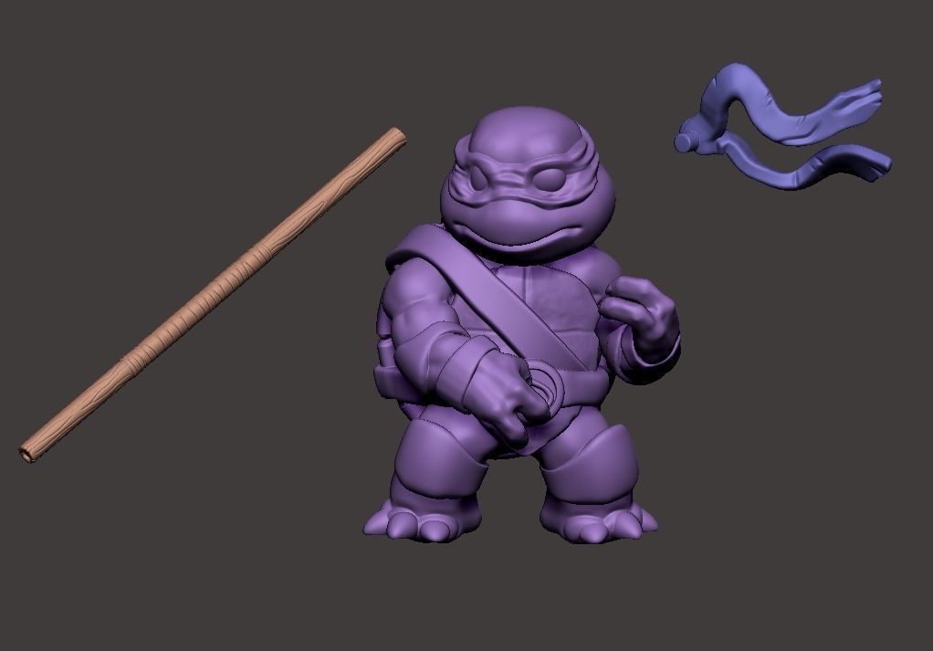 Chibi mutant ninja turtles - DON 3D print model_1