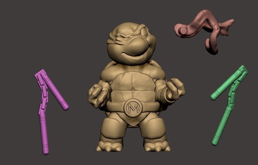 Chibi mutant ninja turtles - Mickey 3D print model_1