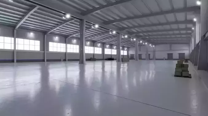Industrial Warehouse Interior 9 Low-poly 3D model