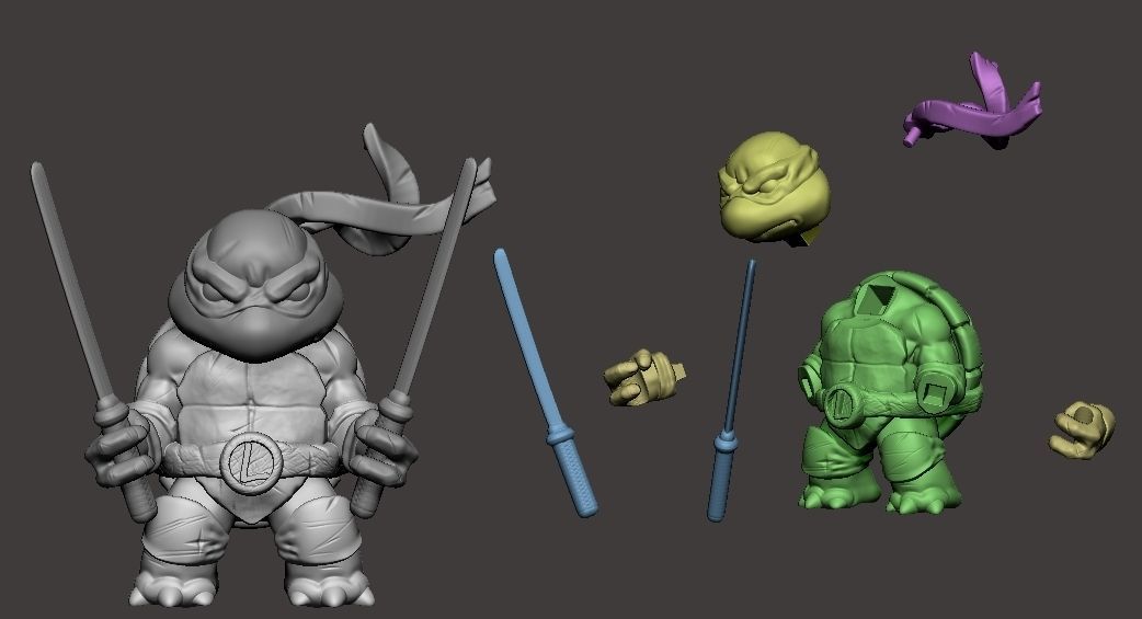 Chibi mutant ninja turtles - Leo Sample Free 3D print model_1