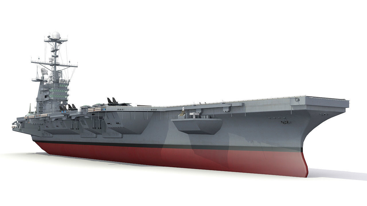 Aircraft carrier Low-poly 3D model_1