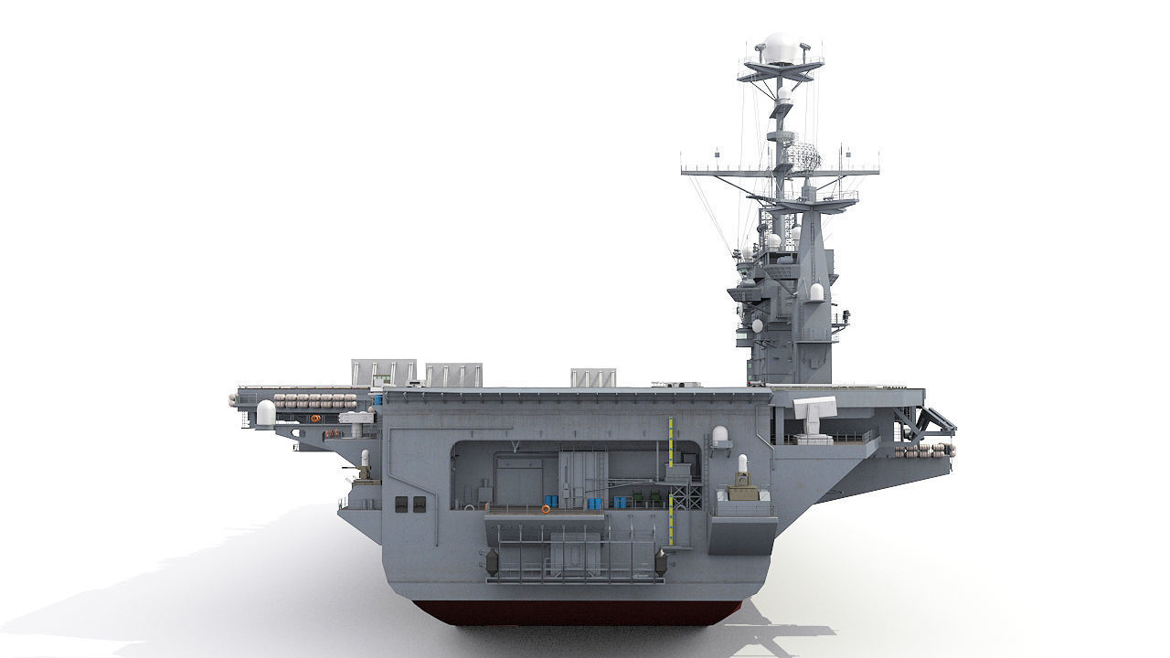 Aircraft carrier Low-poly 3D model_7