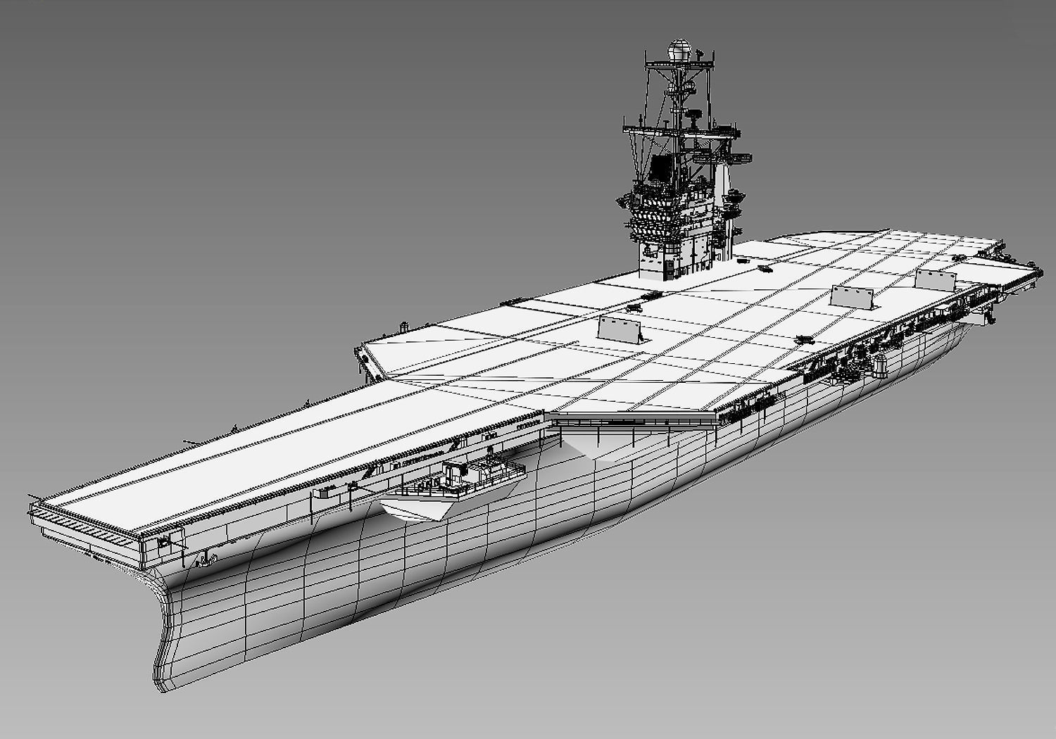Aircraft carrier Low-poly 3D model_18